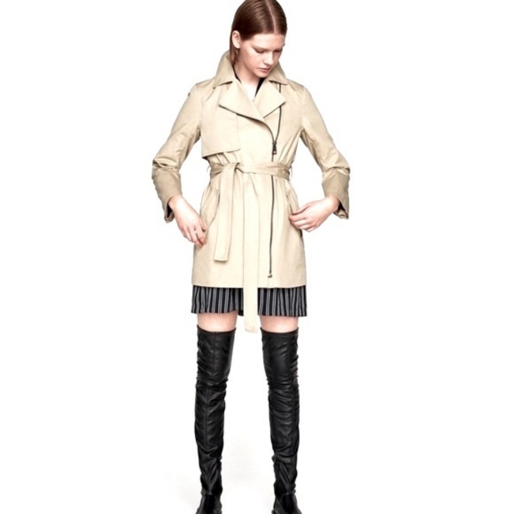Zara Women's Beige Trench Coat,Large